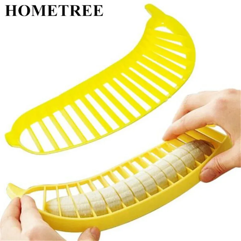 

HOMETREE 1 pcs Banana Slicer Chopper Cutter Plastic Banana Salad Make Tool Fruit Salad Sausage Cereal Cutter Plastic Banana H208