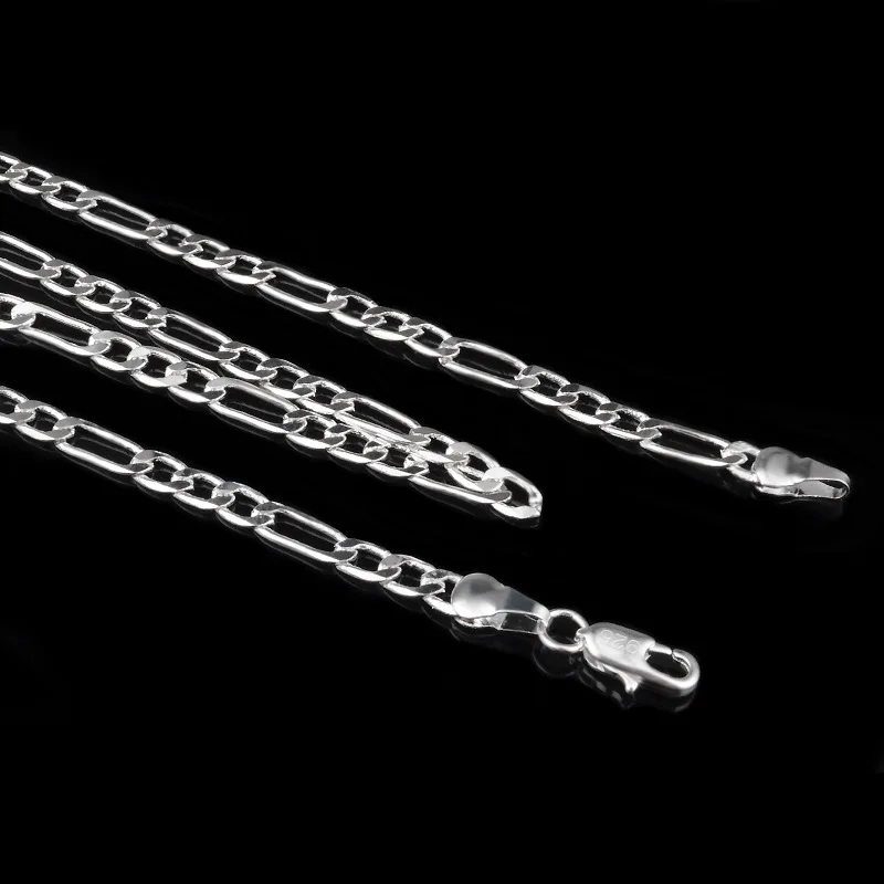 

TJP 4MM New Fashion Women Necklace Chain Popular 925 Sterling Silver Men Chains Jewelry Hot Sale Party Choker