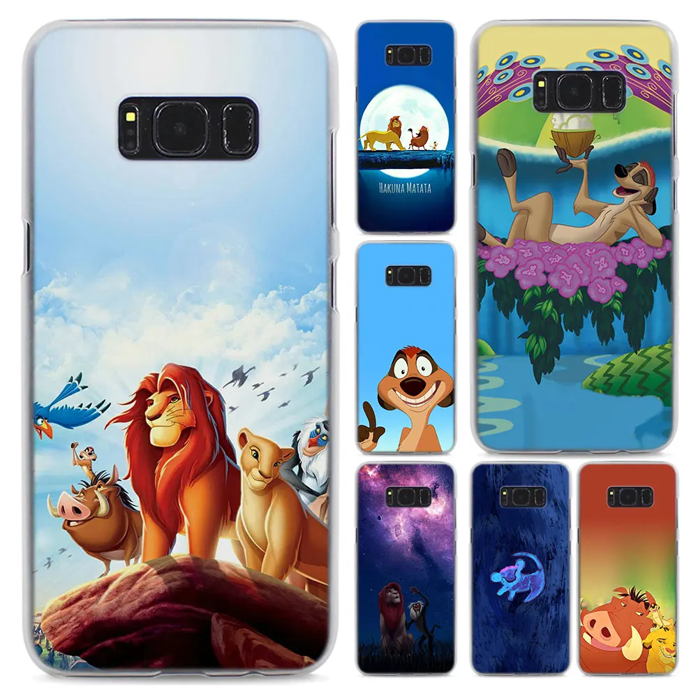 

Lion King style Transparent frame hard Case Cover for Samsung Galaxy S6 S7 Edge S8 S9 Plus Note9 8 Note 5