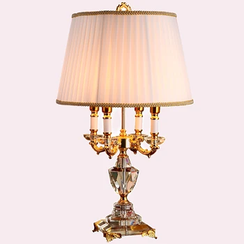 

Classic European crystal table lamp lighting bedroom bedside lamp luxury fashion crystal desk lamp Abajur E14 LED Bulb