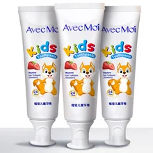 Avec Moi Клубничная детская зубная паста, 3 шт. комбо, пробиотическая антибактериальная зубная паста, восхитительный вкус с безопасными ингредиентами