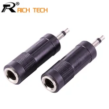 3 шт. разъем 6,3 для подключения 3,5 адаптер никель динамик разъем 3,5 мм моно разъем Высокое качество пластик аудио разъем