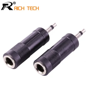 

3Pcs Jack 6.3 to Plug 3.5 Adapter Nickle Speaker Plug 3.5mm MONO Plug High quality Plastic Audio Connector