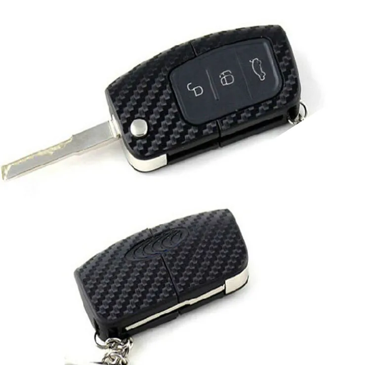 

Car Styling Carbon Fiber Car Key Stickers for Ford Focus 2 MK2 New Fiesta Mk7 Ecosport Car Styling