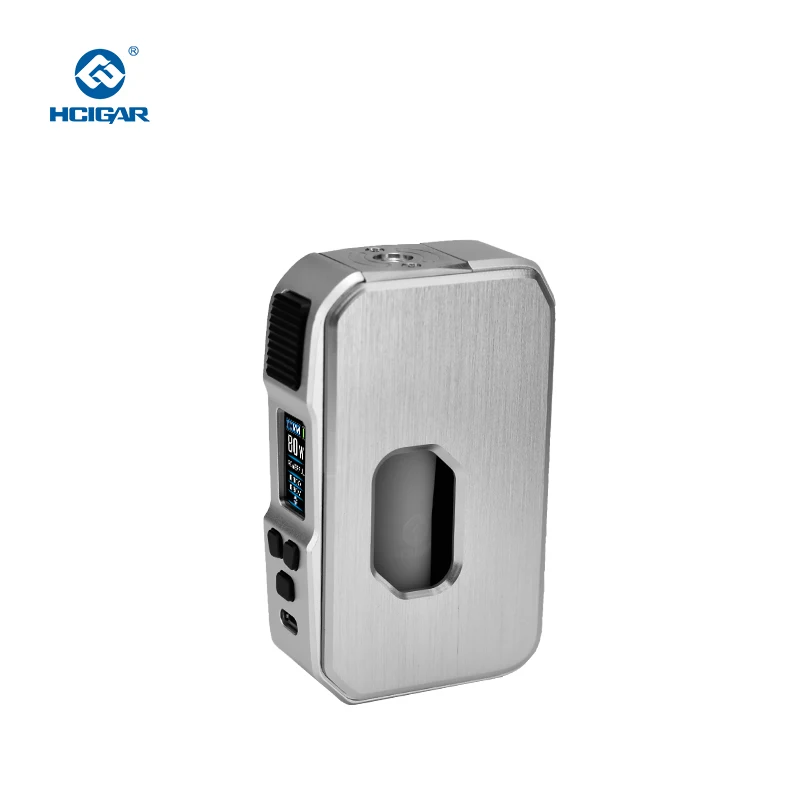 Hcigar Аврора 80 Вт перетащите Tc Mod нержавеющей стали Squonk Mod бутылка 21700/20700/18650 Батарея с 0,96 "TFT Цвет Экран Vape Mod