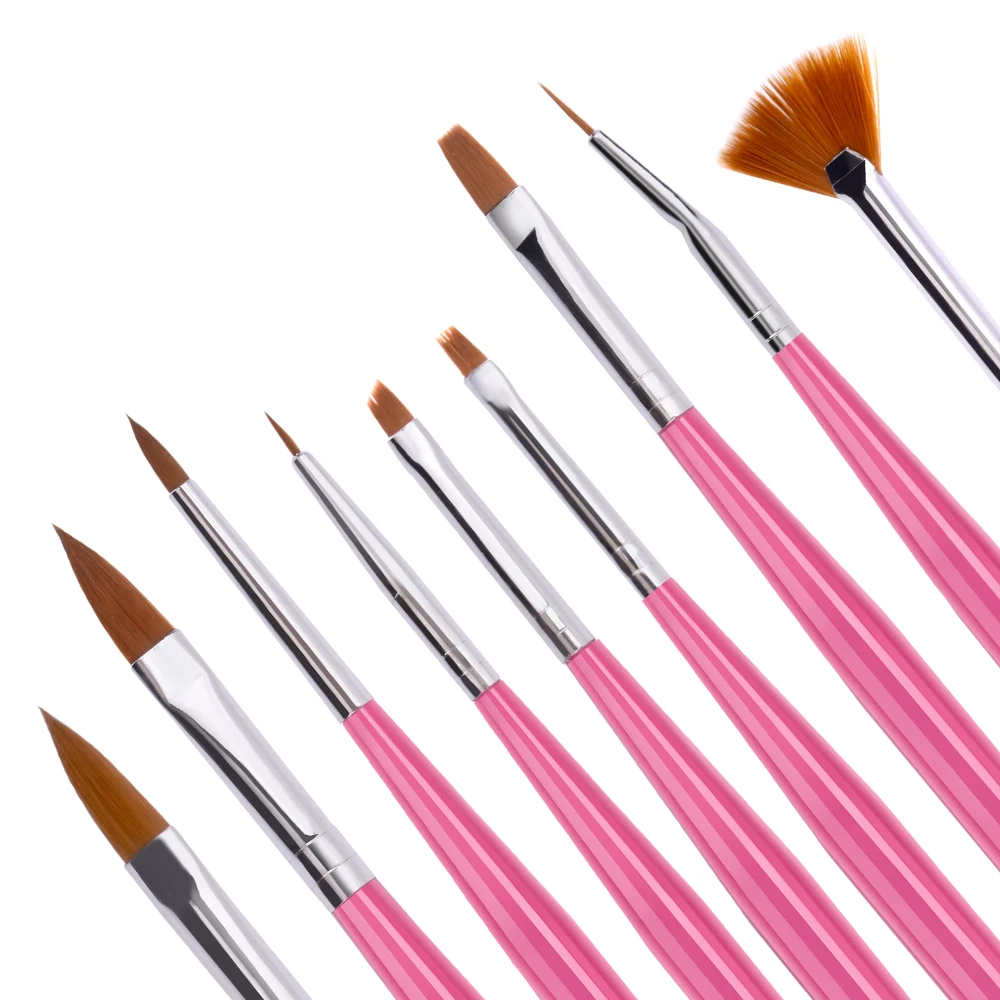 Fengshangmei 9pcs Nail brushes Set Nail Art Painting Pen Professional Brushes for Nail Design 2