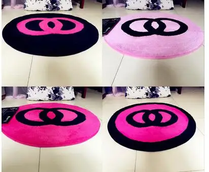 60x60cm/70x70cm/80x80cm creative warm pink/black bedroom carpet living room floor rug pink chair mat anti slip home decoration