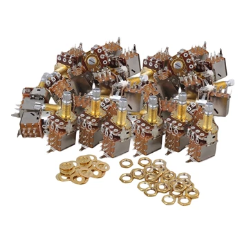 

Yibuy A250k Push Pull Pot 18mm Gold Plated Shaft Control Knobs Set of 60