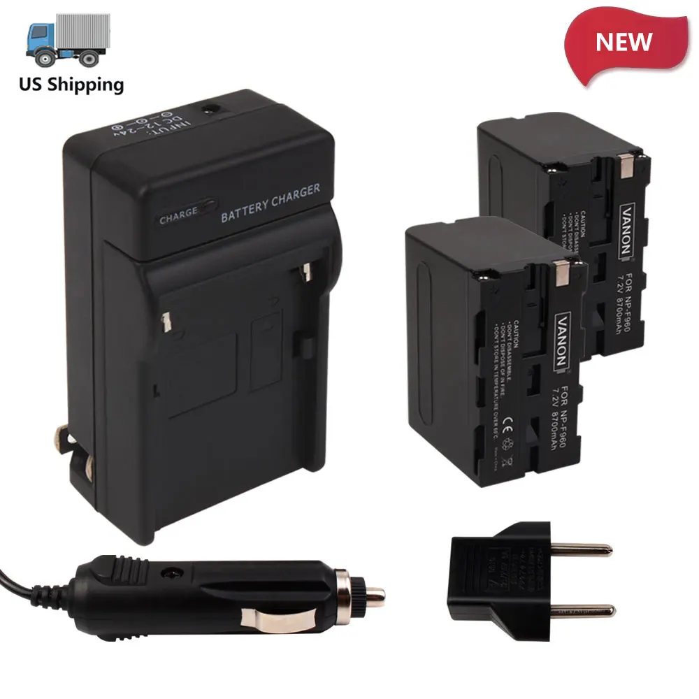 2pcs NP FW50 Batteries + NEX 7 F3 Charger for SONY Black NEX 3D FW50 NEX 5Cin Rechargeable