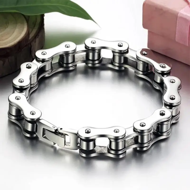 

Men Biker Bicycle Motorcycle Chain Bracelet Bangle Punk Titanium Steel Bracelet Men Bangle Men Jewelry Fashion Trendy Bracelet