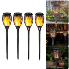 33/51/96LED Солнечная пламя светильник мерцающий светильник на открытом воздухе Водонепроницаемый Сад Двор Газон фонарь лампа путь светильник ing фонарь светильник