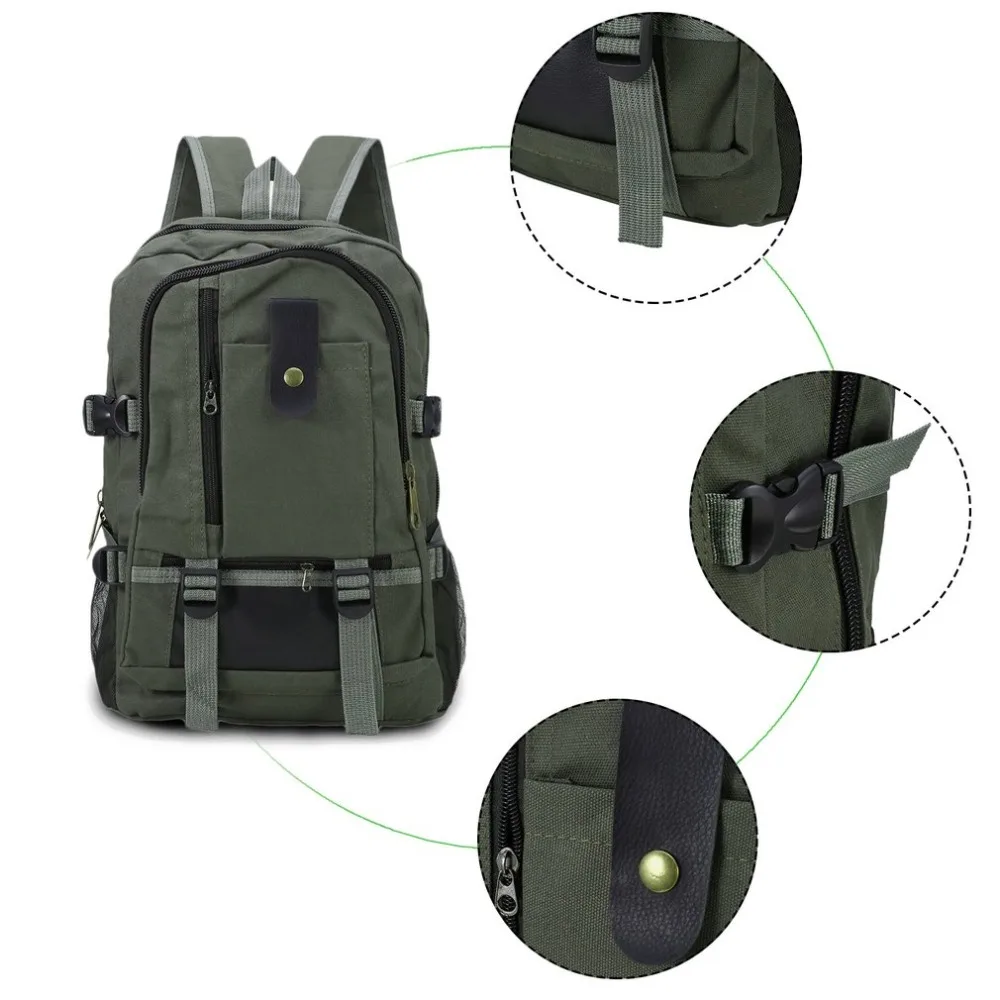 Multifunction men lona mochila escolar vintage bolsa