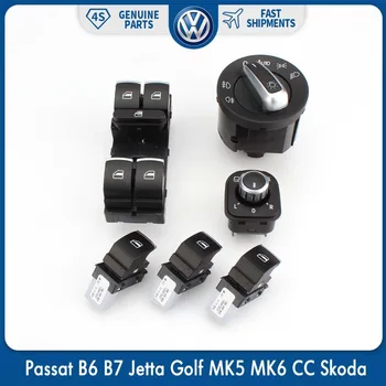 

6Pcs Set Headlight Window Chrome Switch Control for VW Volkswagen Golf Jetta MK5 Passat B6 Tiguan 2005-2010
