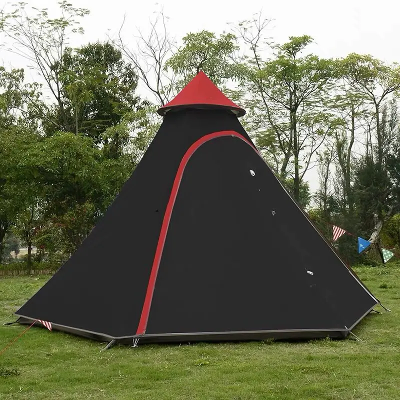 Индийский стиль Пирамида Tipi палатка UNI 10ft двойная дверь водонепроницаемый сетка вигвам Кемпинг роскошный монгольская юрта семья палатка легкий