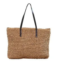 Женская сумка, Соломенная Сумка-ведро, женская пляжная сумка, Повседневная вязаная богемная ротанговая сумка-хобо, плетеная женская сумка на плечо, сумка-тоут для покупок, SS3009