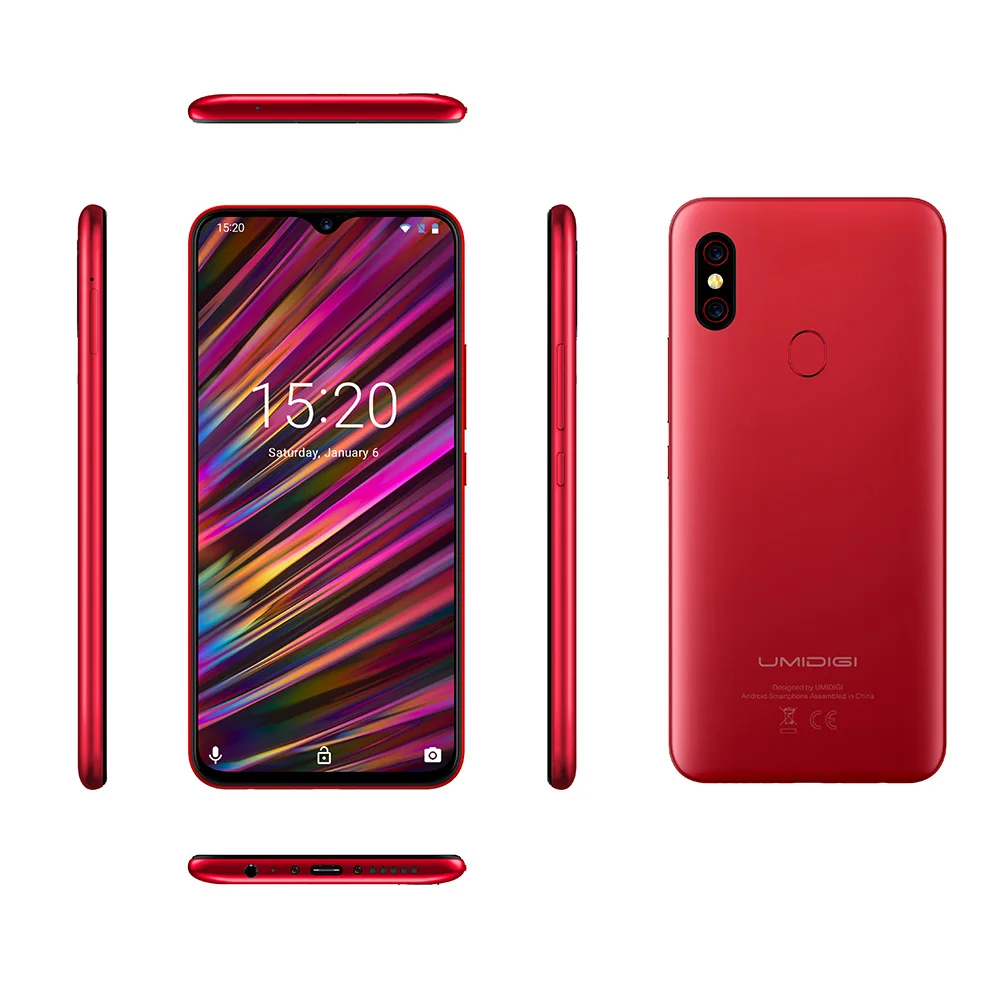 UMIDIGI F1 Play 6.3inch FHD+ 6GB+64GB 48MP Android 9.0 Helio P60 Octa Core 5150mAh 18W OTG NFC 4G Unlocked Smartphone