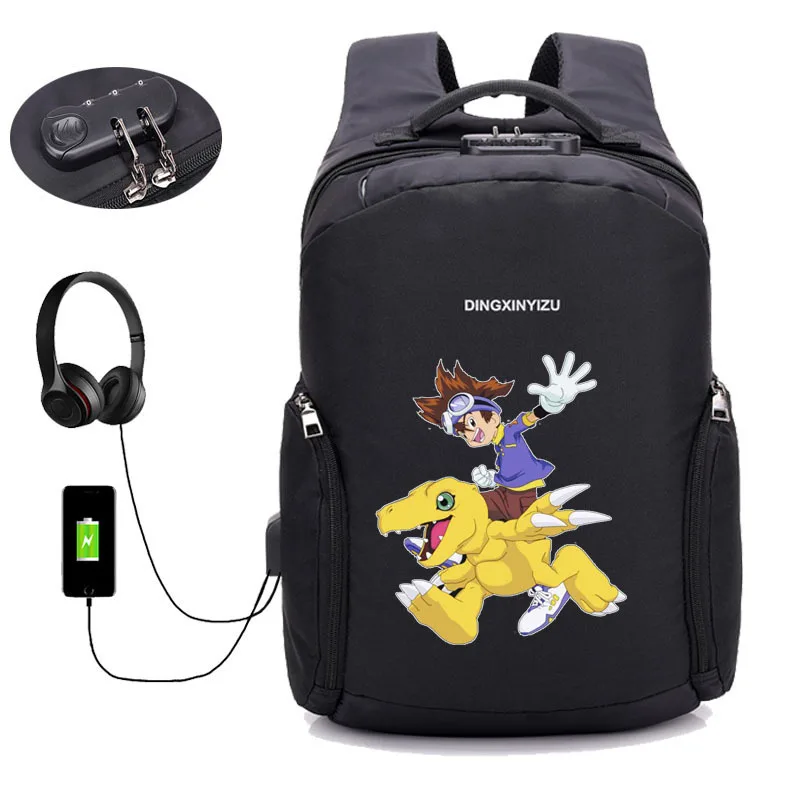 

USB charging Laptop Backpacks anime game Digital Monster backpack Teenager Male Mochila Travel backpack School student book bag