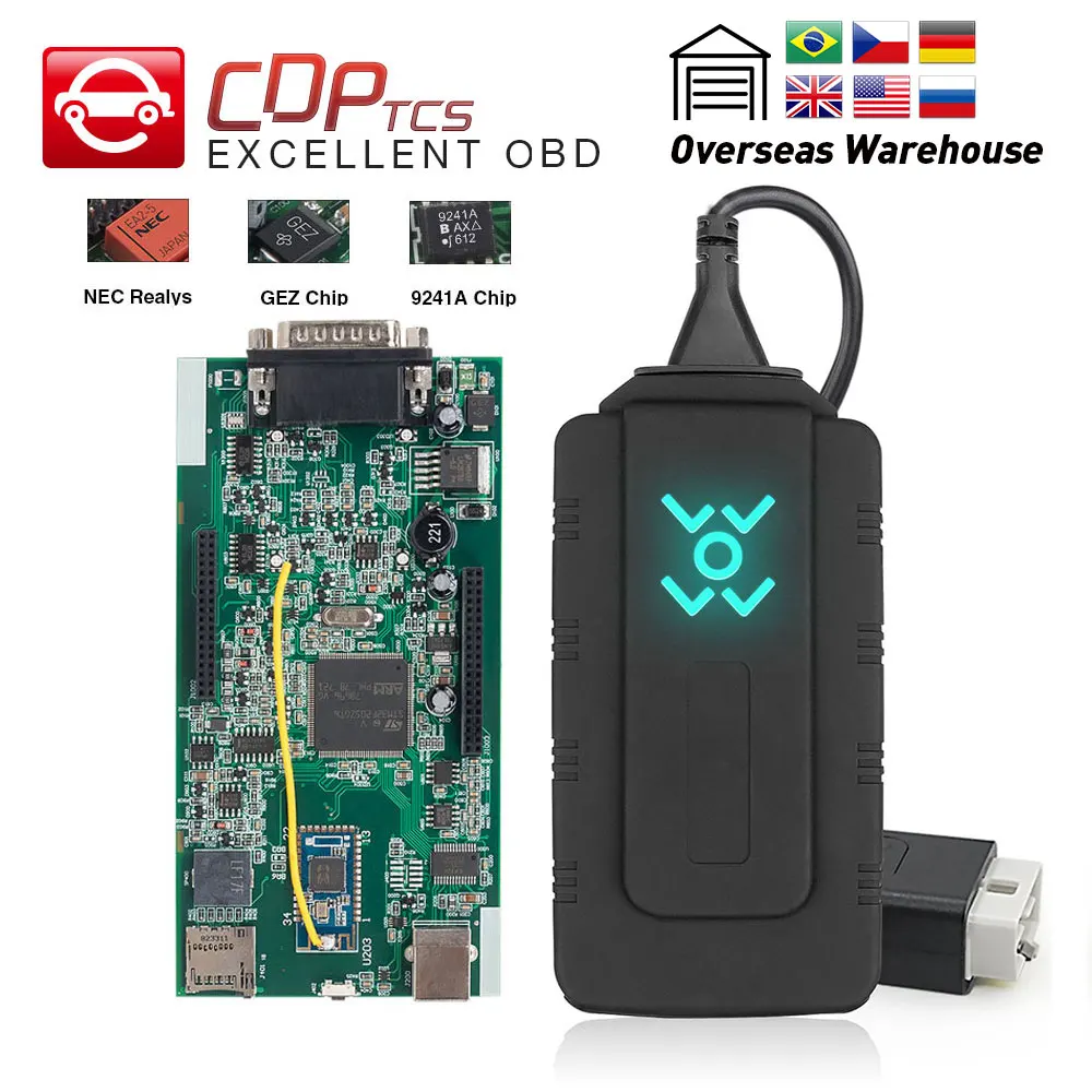 

CDP TCS CDP V5.008 R2 V3.0 NEC relay OBD2 scanner cdp tcs pro plus auto diagnostic tool for cars trucks OBD2 code reader
