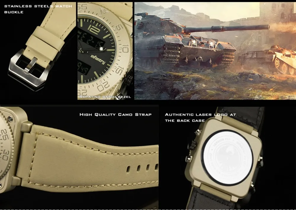 Мужские часы от ведущего бренда, роскошные аналоговые цифровые военные часы, мужские тактические кожаные Наручные часы для мужчин, Relogio Masculino