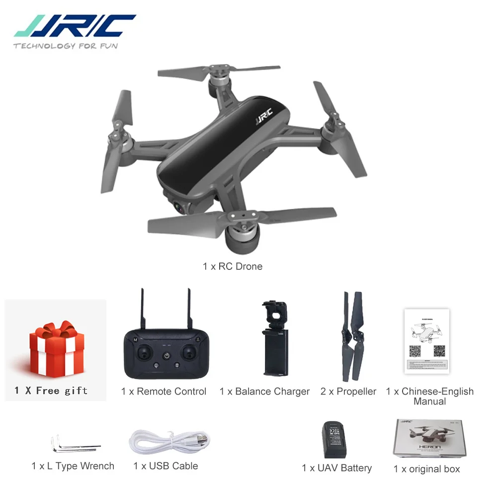 JJRC X9 5G бесщеточный Wi-Fi FPV дрона с дистанционным управлением-1080 P HD Камера gps оптическим позиционированием удержания высоты следите за Квадрокоптер - Цвет: 1 battery and a box