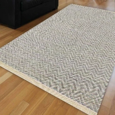 

Else Gray White Wave Bias Lines Geometric Vintage ikat Nordec Anti Slip Kilim Washable Decorative Plain Paint Woven Carpet Rug