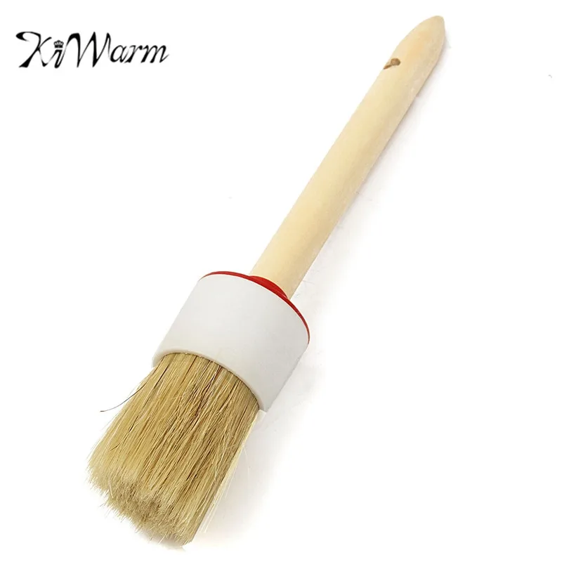 

KiWarm 1pc Professionally Wooden Handle Wax Chalk Brush Oil Round Bristles Paint Brush Artist Painting Tool DIY Craft Supplies