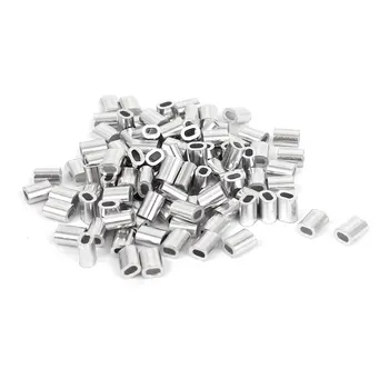 

UXCELL 100 Pcs/LOT 1Mm 3/64" Steel Wire Rope Aluminum Ferrules Sleeves Silver Tone