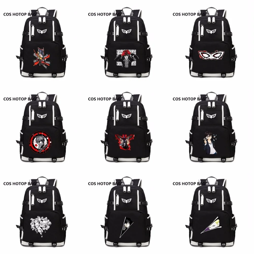 

Game Persona 5 Backpack P5 cosplay student Book bag Travel Shoulder bag Unisex Travel packsack 14 style