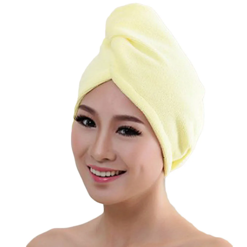 FancyQbue 1 шт. крепкая сухая шапочка для волос полотенце волокно шапочка для душа протрите волосы сухой утолщенный пакет шарф - Цвет: YW