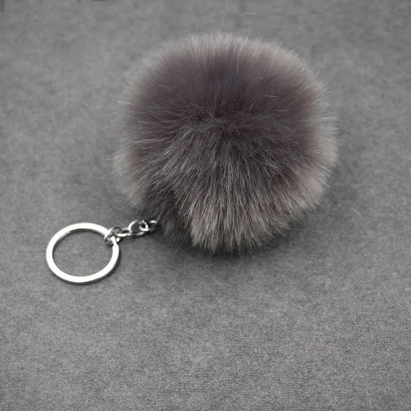 Handmade Fluffy Pom Pom Balls Keychain For Women Bag Rabbit Fur Key Chains Chaveiro Sleutelhanger Pompom Keyrings Llavero Pompon