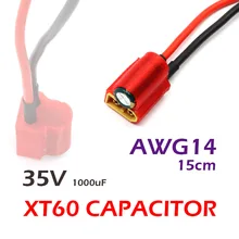 35V 1000UF XT60 Capacitor Filter w/15cm AWG14 Power Line Cable Protection Cover Integrated For FPV RC Flight Control Photography