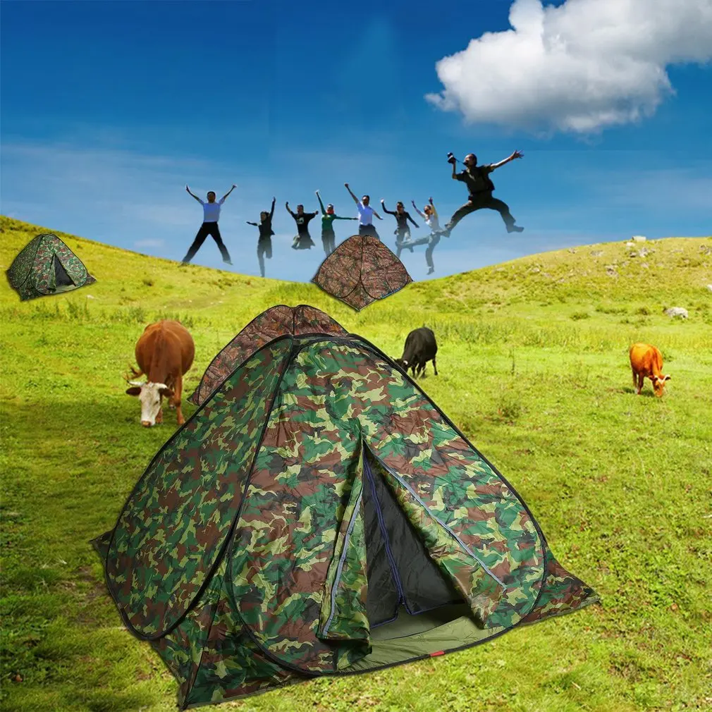 

210D Oxford Cloth Waterproof Automatic Pop Up Outdoor Camping Hiking Picnic Tent 3-4 Person Dustproof UV Protected Tent