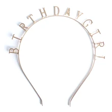 Личность Для женщин Обувь для девочек Забавные Сплава Письма День рождения для девочек Hairbands повязка Женские аксессуары для волос для День рождения подарок