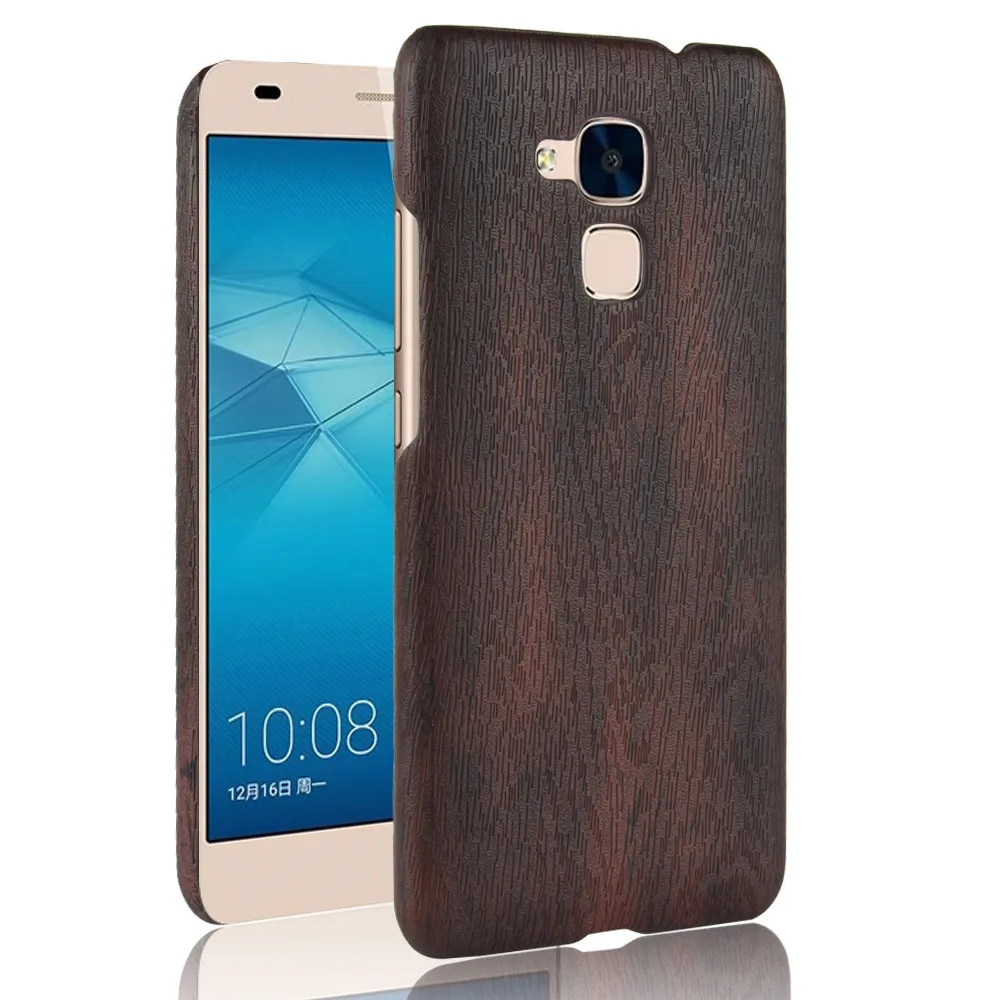 

For Huawei Honor 5C Case Luxury PU Leather Hard Thin Slim Back Cover Case For Huawei Honor 7 Lite GT3 5.2 inch Wood Phone Cases