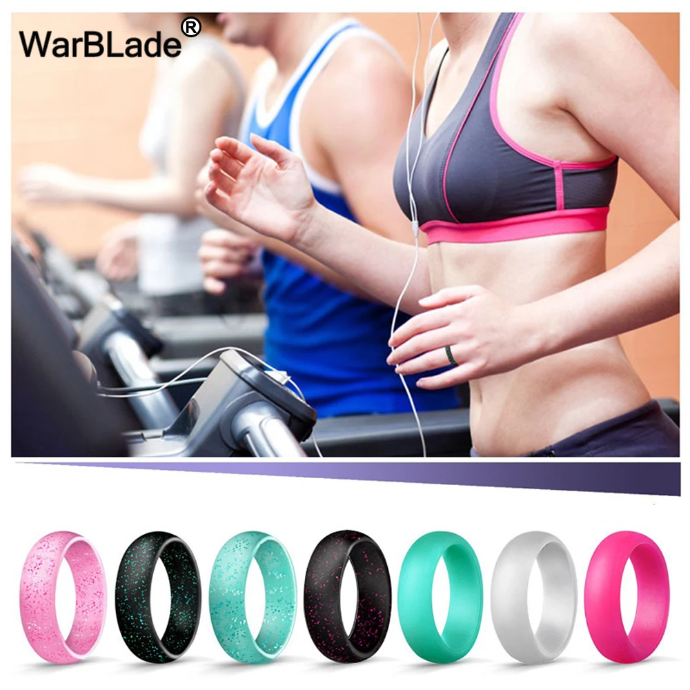 10pcs/set 4-10 Size Food Grade FDA Silicone Finger Ring 5.7mm Hypoallergenic Crossfit Flexible Rubber Rings For Women Wedding