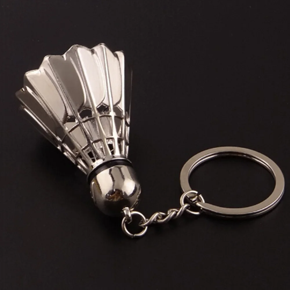 

1 PC Alloy Mirror Polished Creative 3D Badminton Keychains Shuttlecock Key Rings Sports Key Chains Girl Friend Gift