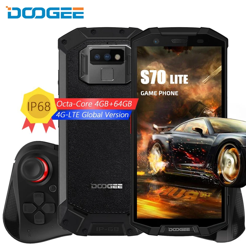 

DOOGEE S70 Lite 5.99" 18:9 Smartphone Android 8.1 Octa Core 4G+64G Wireless Charge NFC 5500mAh 4G LTE Waterproof Face ID Phone