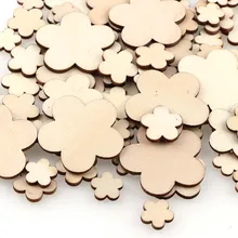 100Pcs DIY Plum wood chips decorative Embellishments Crafts Scrapbooking Supplies Hand-made Graffiti Buttons