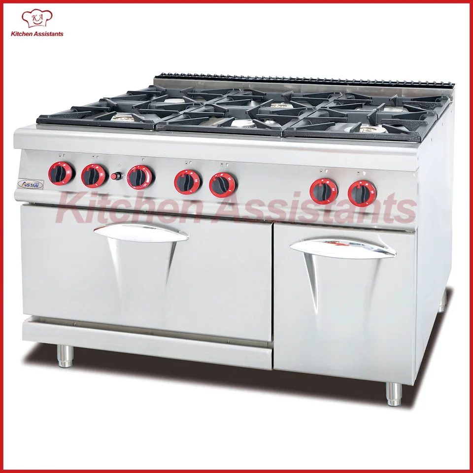 

GH797A gas range with 6 burner with oven of combination oven