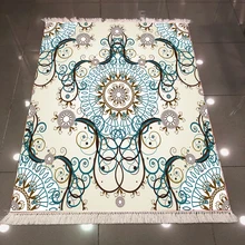 Серый синий Аутентичные турецкие традиционные геометрические 3d противоскользящее микроволокно обратно моющиеся декоративные килим области ковер