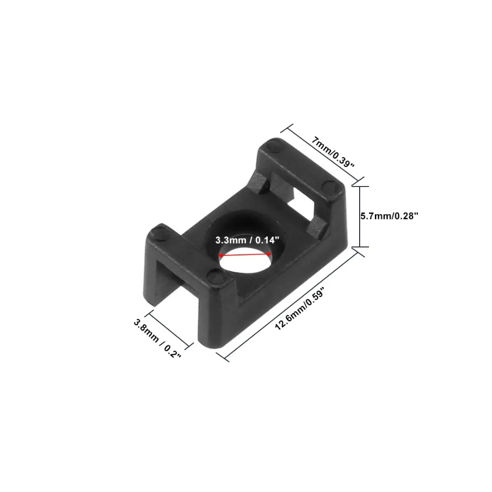 Uxcell 20 шт. HC-1S HC-2 3,8 мм/9,2 мм Ширина отверстия кабельная стяжка база Седло Тип провода держатель нейлон 3,3 мм/6,5 мм винтовое отверстие черный/белый