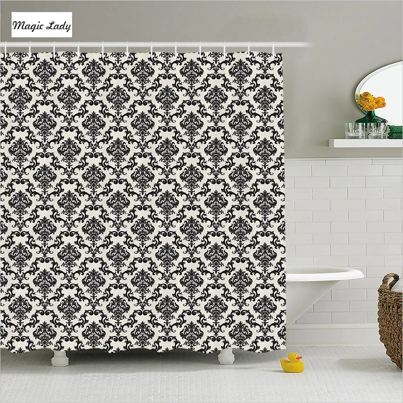 Shower Curtains Luxury Bathroom Accessories Western Floral Damask