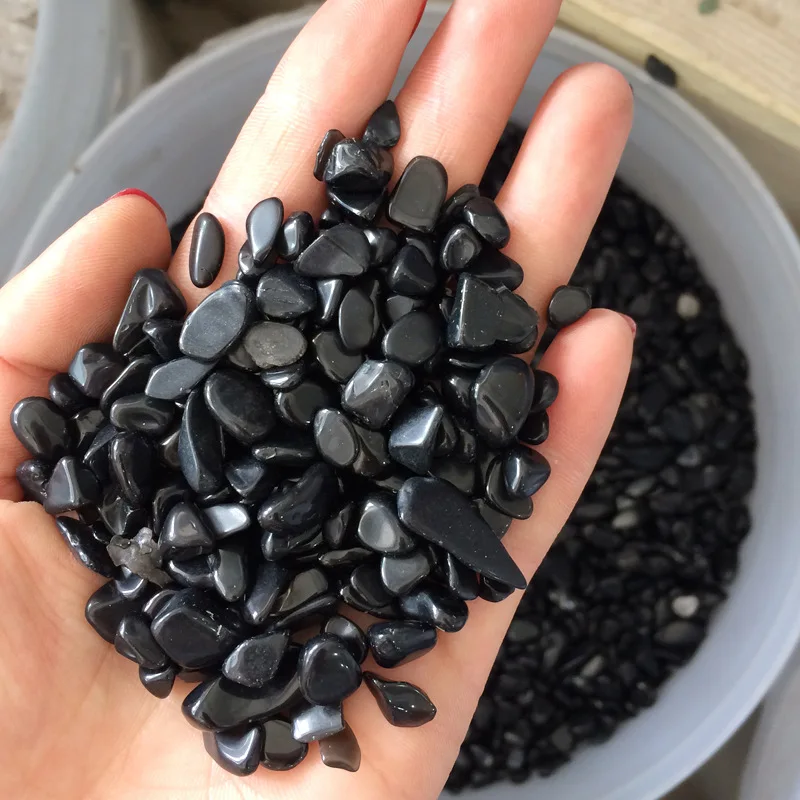 

50g Natural Black Obsidian Stone Polished Gravel Rock Crystal Quartz Mineral Specimen Fish Tank Garden Flowerpot Decoration