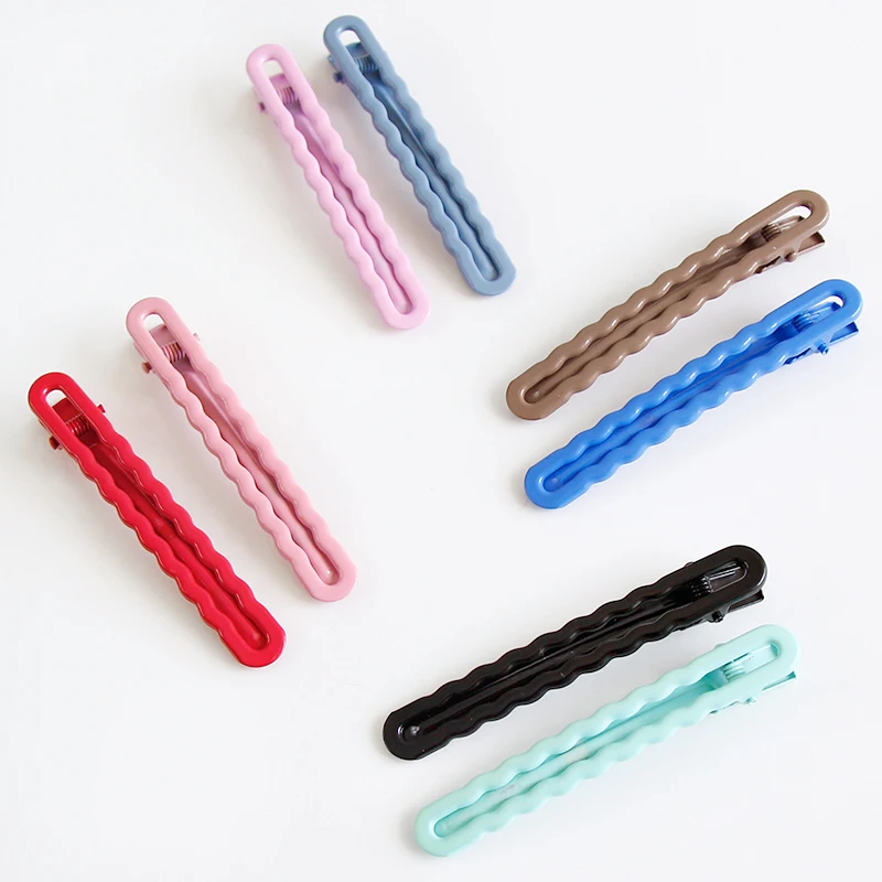 

2 pcs/Set-New Product Of Girls Sweet Cream Color Drop Glaze Hair Clip Woman Simple Temperament Wave Clip Hair Accessory