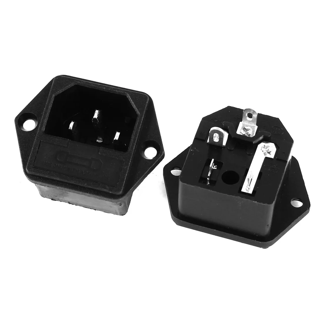 Uxcell IEC 320 C14 Power Inlet Socket - 3P AC 250V 10A Panel Mount Receptacle