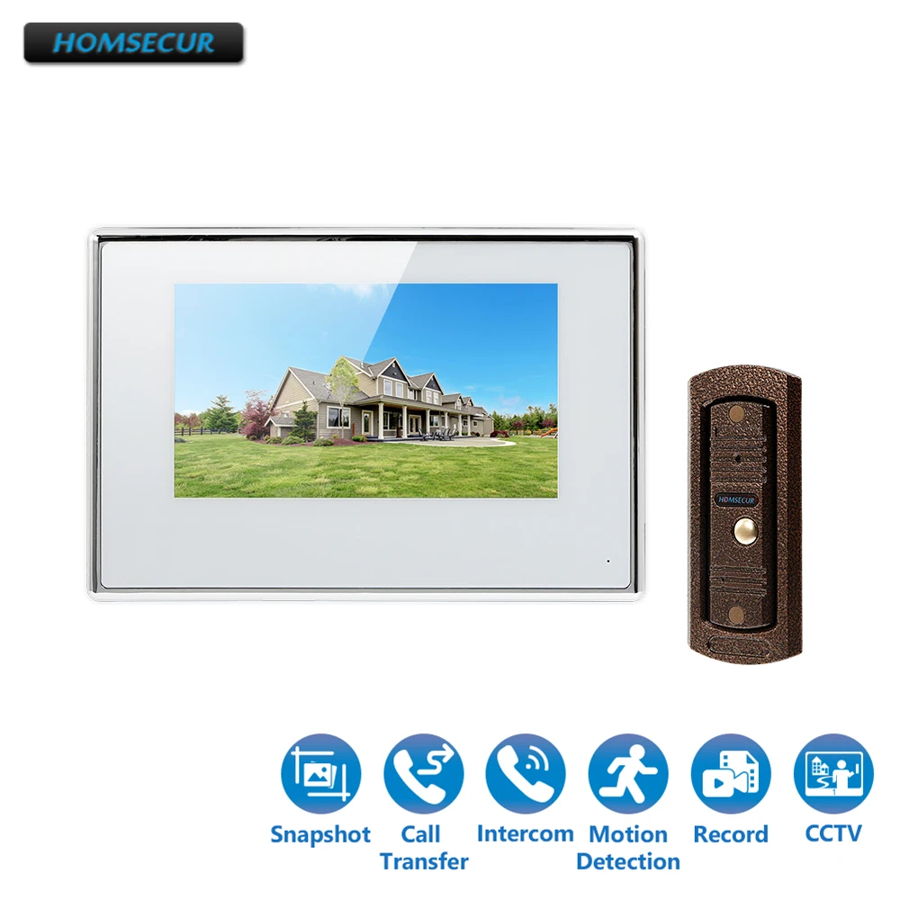 

HOMSECUR 7" Wired Hands-free Video Door Entry Security Intercom BC011-C+BM718-W