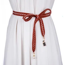 Летний галстук ремень с бантом высокого качества ткань женские ремни для женщин Украшение платье поясная цепочка femme ремни