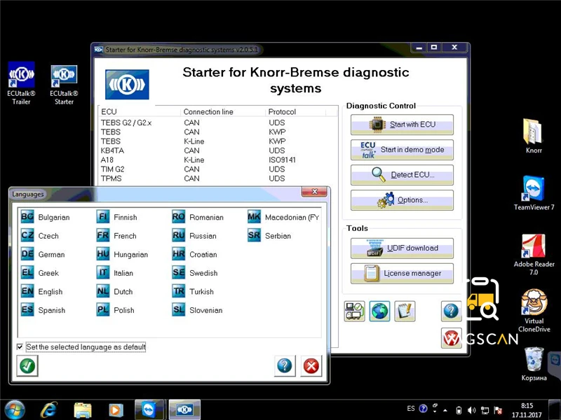 V5.0 версия диагностический сканер для KNORR-BREMSE Knorr NEO UDIF интерфейс