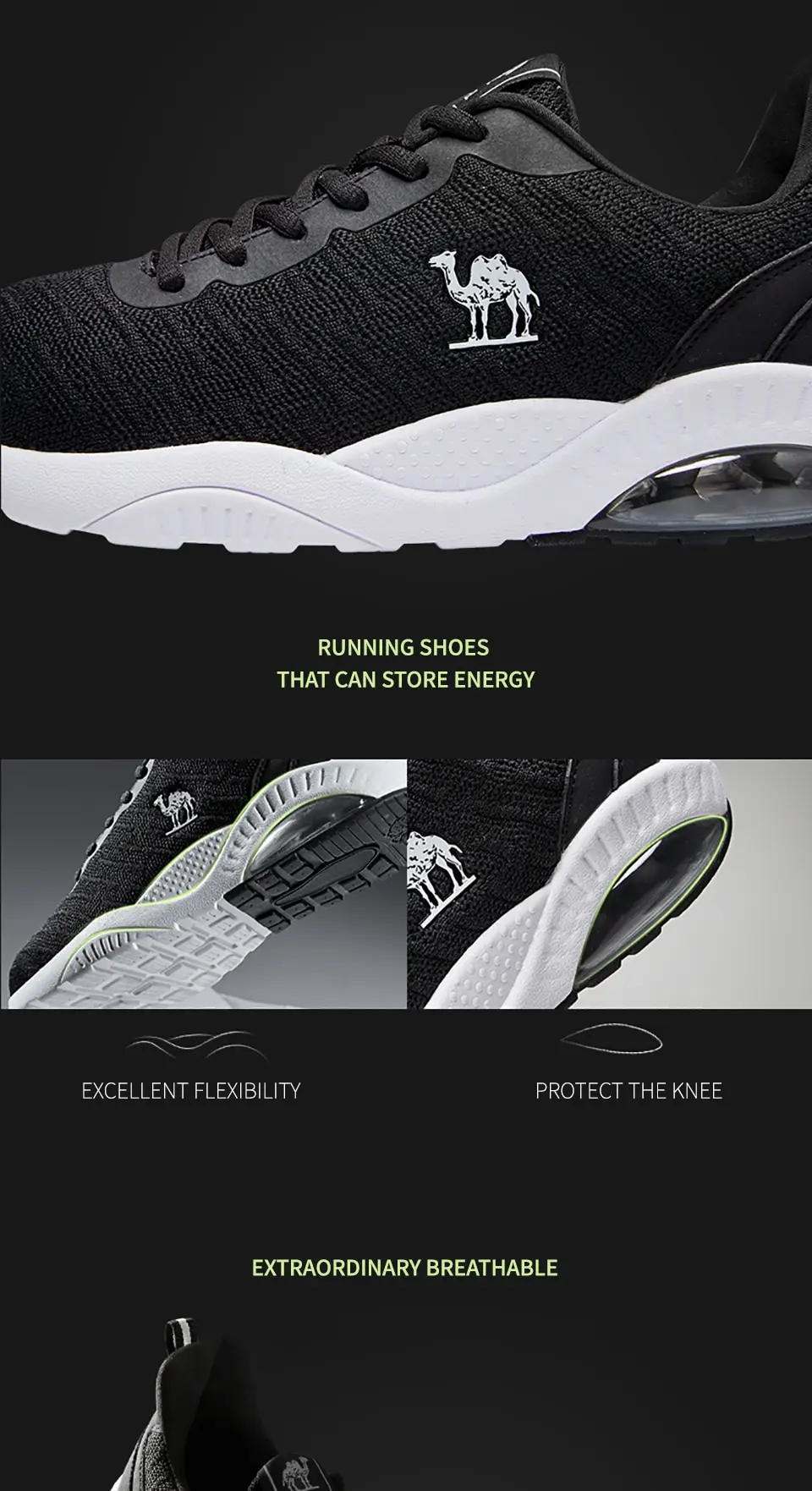CAMEL Airmax/Лидер продаж, черные кроссовки, повседневная спортивная обувь для взрослых, Уличная обувь, удобные спортивные кроссовки для мужчин