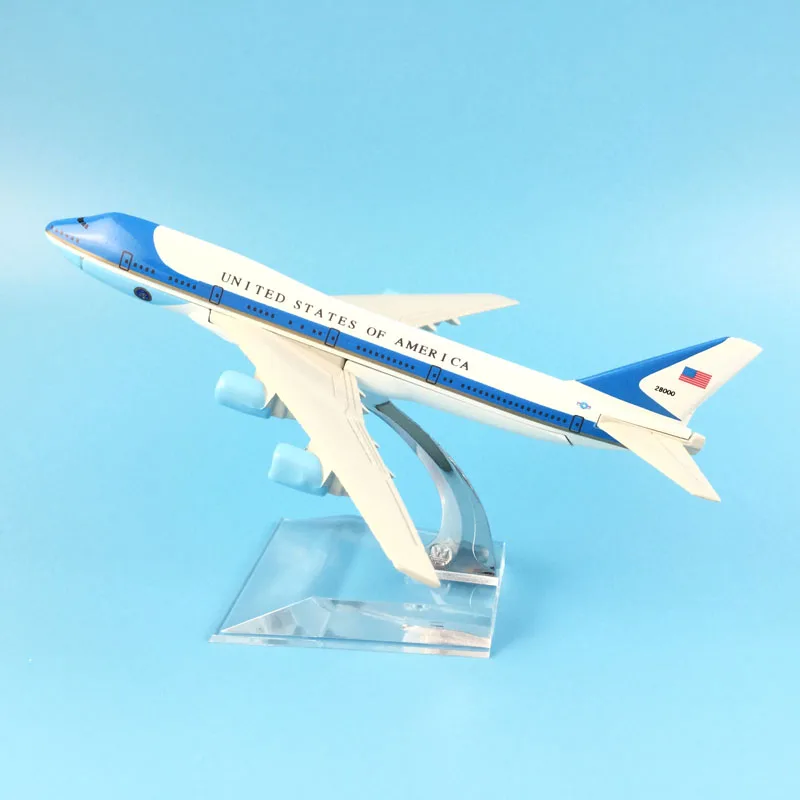 AIRLINES 16CM 747 AIR UNITED STATES AMERICA METAL ALLOY MODEL PLANE